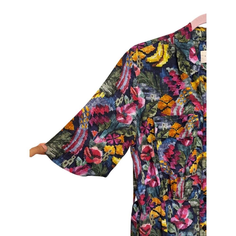 Sezane Laurette Dress Floral Multicolor Print Parisian Feminine Size 38 Medium - Picture 15 of 16